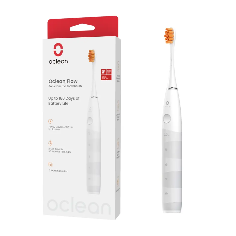 Cepillo de Dientes Sónico Oclean Flow - Blanco con Caja