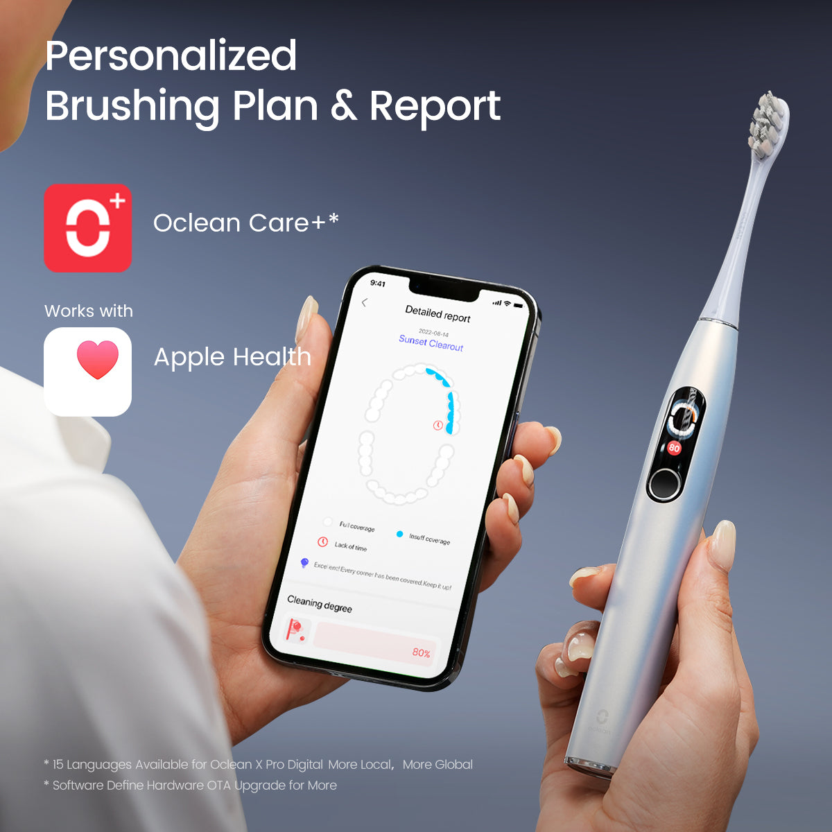 Oclean X Pro Digital Personalized brushing plan &report-Oclean Smart Electric Toothbrush  